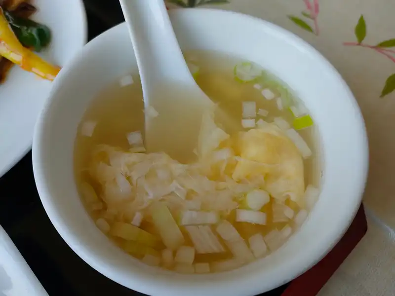 皇林　豚肉四川炒め定食　スープ